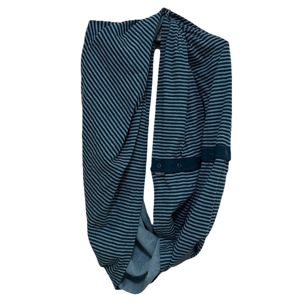 Eddie Bauer Twilight Snap Cotton Striped Blue Infinity Scarf